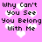 Pixelated text repeats 'Why Can't You See You Belong With Me' over pink background with white hearts.