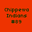 Four identical pixelated text displays on red background with varying light effects, each showing "Chippewa Indians #39" in dark green.
