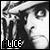A 4x3 contact sheet of black-and-white animated frames showing a person with a hat and dark hair, each frame displaying the word "ALICE" in pixelated text at the bottom left.