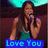 A woman in a green sleeveless dress sings into a microphone under teal lighting, with text overlays changing across frames.