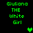 Green pixelated text 'Giuliana THE White Girl' on black background with green heart symbols in different positions across frames.