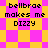 Pixelated text 'bellbrae makes me DIZZY' on a yellow and pink checkered background with two distinct pattern variations.
