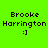 Four variations of a green background icon with 'Brooke Harrington' text and ':]' emoticon, each featuring different purple highlight placements on the name.