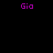 Four purple 'Gio' text elements and three purple rectangles on a black background, with varying positions across frames.