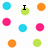 Pixelated icon with scattered colored circles and text fragments reading 'I', 'Love', '<3', and 'Wilma!!!' on white background.