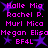 Static image with black background displaying repeated text and star symbols in pink and purple colors.
