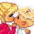 Pixel art contact sheet showing two distinct animated scenes: a couple kissing and a crying character with text about missing someone, all in 50x50 pixel format.