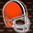 Orange football helmet with silver facemask and black stripe, displayed in a of static and animated states against dark brown background