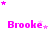 Pixelated pink text 'Brooke' with varying star arrangements above and around it on a white background.