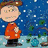 A four- of pixelated holiday-themed images featuring cartoon characters and text overlays with Christmas decorations