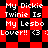 Red and black checkered background with white text reading 'My Dickie Twinnie Is My Lesbo Lover!! <3 :Lover!! <3' in two identical sections.