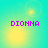 A four- displays the name 'DIONNA' in purple pixelated text over a cyan background with yellow light effects, each showing distinct animated light patterns
