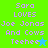 Pixelated text reads 'Sara LOVES Joe Jonas And Cows Teehee' with a star symbol, displayed across four colored in an animated sequence