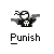 Pixel art contact sheet showing four sequential frames of an animated buddy icon with a masked character firing guns and emitting muzzle flashes.