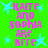 Green background with pink text reading 'KATE AND SOPHIA ARE BFFS' and light blue stars in a static layout.