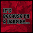 A 5x5 contact sheet of animated frames showing a red pixelated background with repeated text "IT'S BECAUSE I'M A VAMPIRE..." and occasional "CUH" in the bottom-right corner.