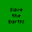 Green background with pixelated text "Save the Earth!" in four distinct arrangements across a