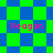 Pixelated green and blue checkered background with pink text reading 'Reagan' in four positions.