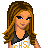 Pixel art cheerleader character with orange hair and blue eyes in a white, black, and yellow uniform, shown across four animation frames on a contact sheet background.