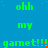 A static image with a blue background displaying repeated green text 'ohh my gatet!!!' in multiple , scattered orange dots, and a gray rectangle on the right edge