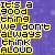 Pixelated text on purple background with yellow and red lettering, showing variations in highlighted words across multiple