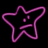 Two neon-style star icons displayed side-by-side on a black background, with the left star having a darker pink outline and the right star brighter purple-pink glow.