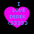 Four identical pixelated heart-shaped icons with blue text reading "I LOVE DEREK (33333)" on a black background, each with a distinct pixelation level.