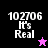 Four display '102706 It's Real' text with a star icon changing from pink to black against varying backgrounds