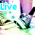 Animated icon shows a person's lower legs and feet in sneakers on a grassy background with text changing from 'Live' to 'Laugh' to 'Love' with a heart symbol.