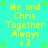Pixelated yellow text on cyan background with green plus signs, displaying "Me and Chris Together Always <3" in four identical arrangements.