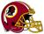 Pixelated red and gold football helmet with visible face mask, white background.