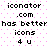 Pixelated text on pink dotted background with repeated "iconator.com has better icons 4 u" phrases in black font