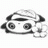 Pixelated grayscale image of a cartoon panda with large eyes and a headband, next to black background with white text reading 'AnimeIM' and 'com'