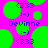 Pixelated green circles float on a bright pink background with blue text reading 'Devinne' and '(333 :-)' repeated across the image.