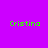 Green pixelated text 'Cristina' on a purple background with four circular light effects in different positions.