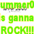 Green pixelated text reads 'UMM MERO' above a blurred figure, with 's ganna ROCK!!!' below on white background.