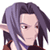 Pixelated static image of a character with long purple hair, pointed ears, and light skin in a 50x50 AIM buddy icon format.
