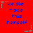 Red background with blue text reading 'kelsie made this herself' repeated in six , each with a small star icon in the top-left corner