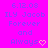 A bright pink background displays repeated text and heart symbols in blue and white pixel art style.