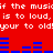 Red background with white pixelated text repeating 'if the musidf the music is to loud, is to loud, your to old' and blue audio equalizer bars.