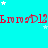 Cyan background with repeating red text and white stars; gray rectangle in bottom-right corner.