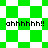 Green and white checkered background with pixelated text 'ahhhhhh!!' in four positions, transitioning from square to diamond pattern across frames.