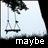 Animated sequence of a swing set under a tree with text changing across frames: maybe, if we, swing, high, enough, we'll, fly.