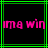 Pixelated pink text 'img win' on black background with green lines, two identical frames side-by-side