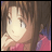 A 48x48 pixel buddy icon featuring a side-profile anime character with brown hair and pink clothing on the left, paired with "Anime IM" text in white pixelated font on black background to the right.