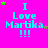 Bright pink background with cyan text reading "I Love Martika!!!" and scattered green and purple stars in a