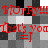 Red pixelated text and symbols on a grayscale checkerboard background with repeated patterns.