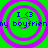 Green background with four purple concentric circles, each containing blue text reading "I <3 my boyfrienn" and "boyfrien".