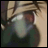 A pixelated anime-style character with closed eyes and a tear, transitioning from a static pose to displaying the text 'bang!' in white block letters.