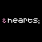 A black background displays multiple of pixelated text reading 'hearts;' with pink and white color variations, arranged in a -like pattern